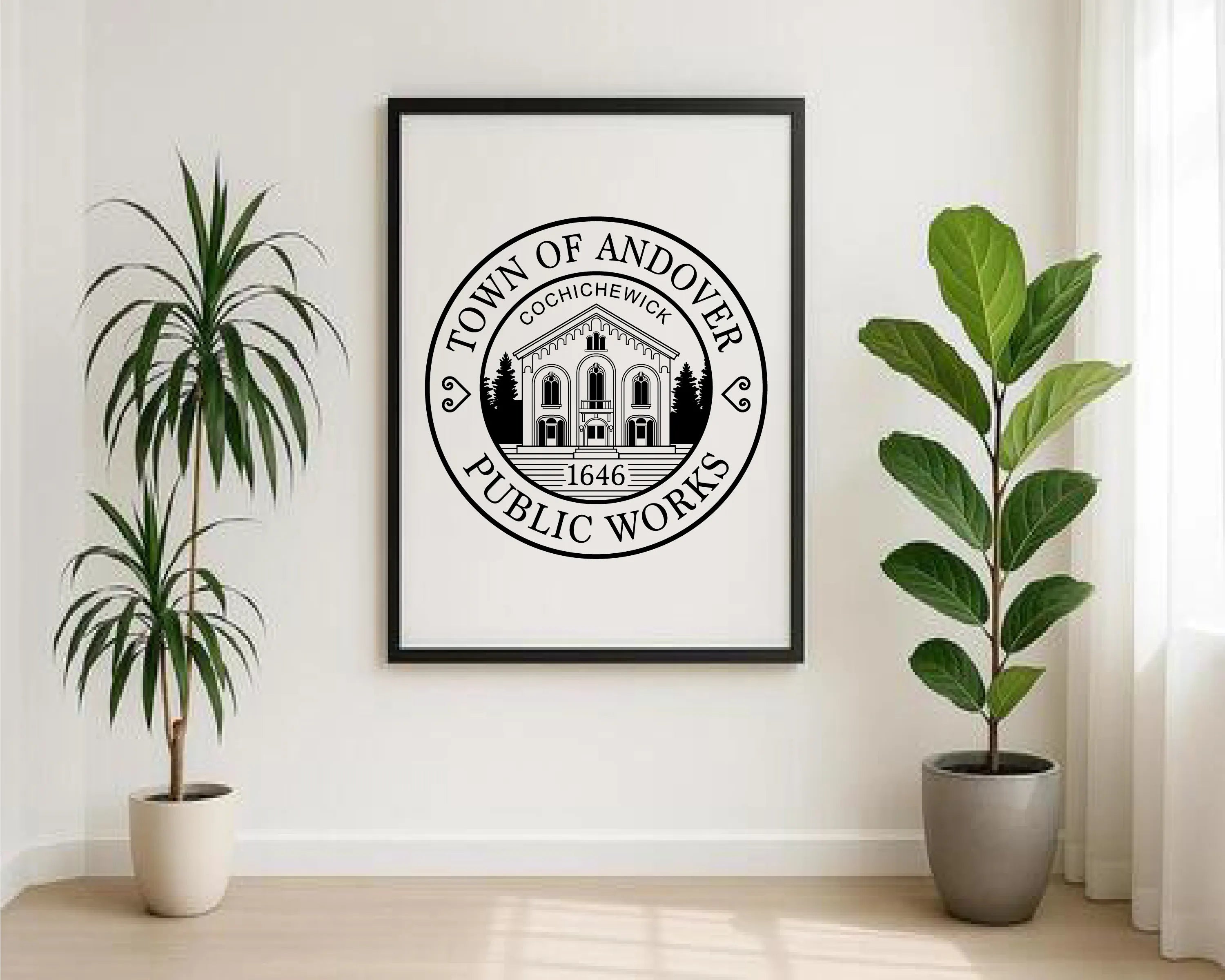 Official Town of Andover Public Works Seal SVG Massachusetts Municipal Vector