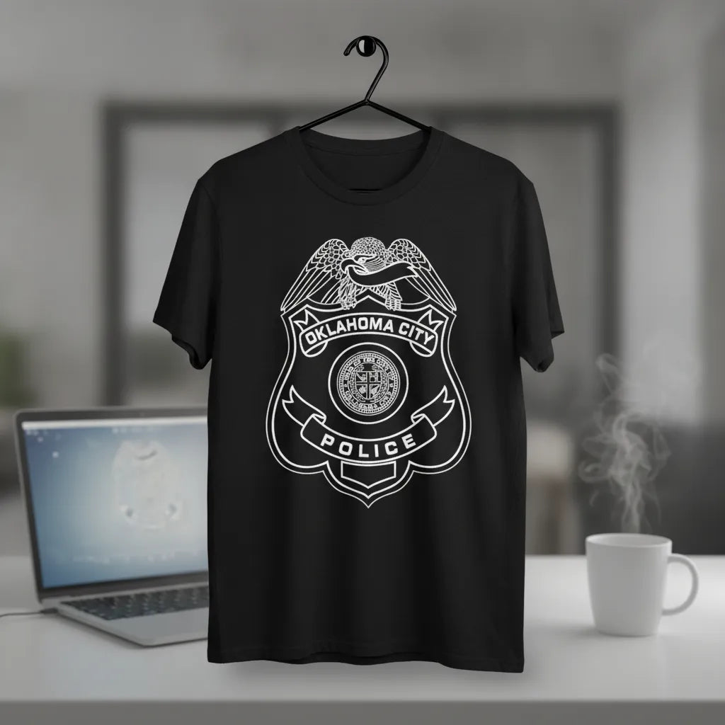 Oklahoma City OK Police Badge SVG

Oklahoma Law Enforcement Shield Vector

City of Oklahoma City Seal Engraving File

Eagle Topped Police Badge Sign CNC File

Blank Plate Police Shield Vector for Lasers