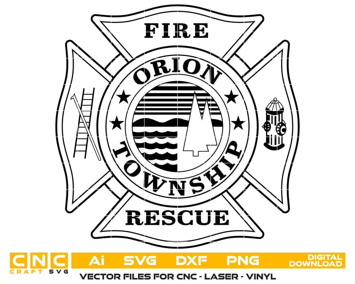 Orion Township Fire Department Badge SVG Fire Rescue Vector