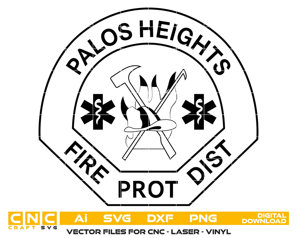 Palos Heights Fire Department Patch SVG Illinois Firefighter Vector