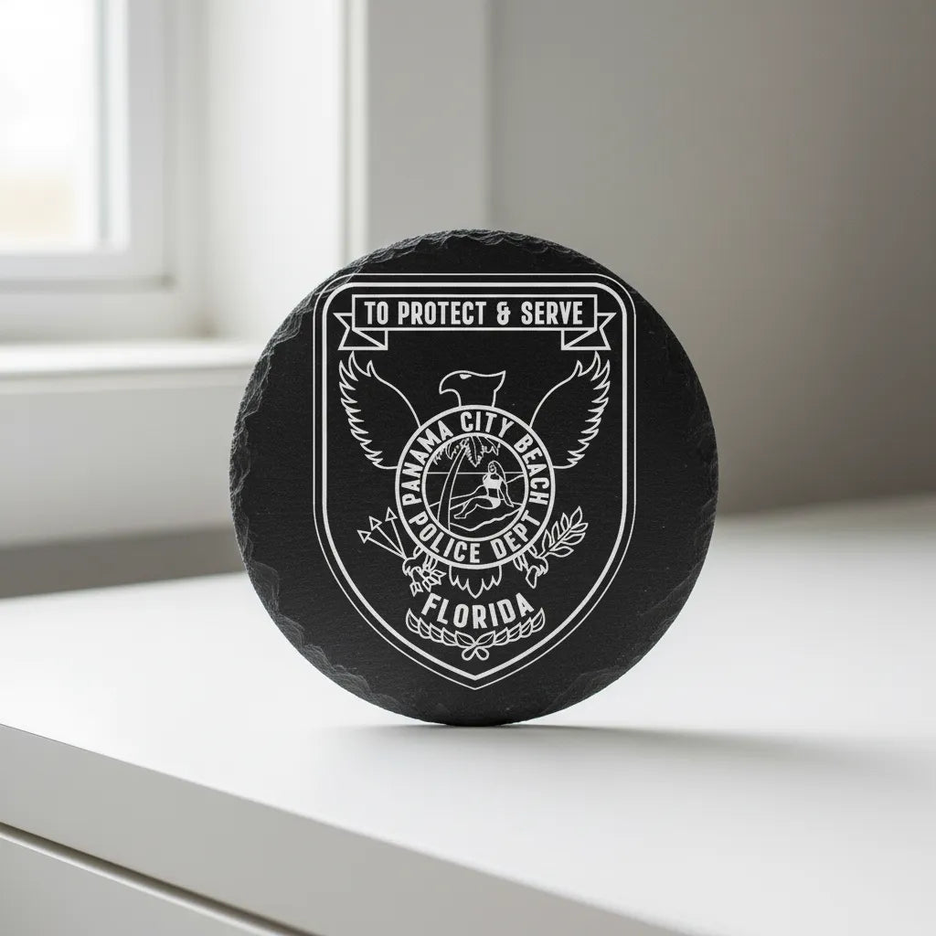 Panama City Beach Police Patch SVG

Florida Law Enforcement Line Art Vector

Police Patch Engraving File

Panama City Beach Sign CNC File

Eagle and Beach Police Vector for Laser Cutting