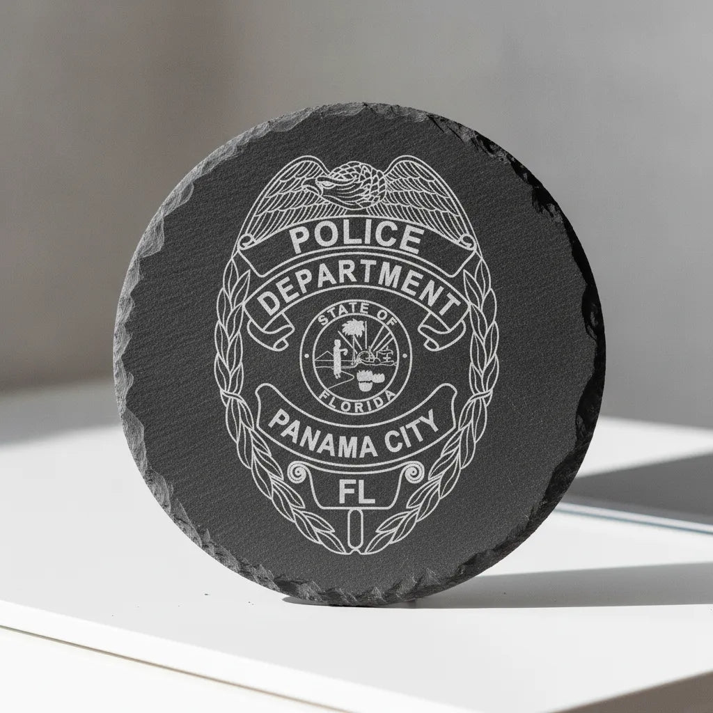 Panama City Police Department Badge SVG

Florida Law Enforcement Shield Vector

State of Florida Seal Engraving File

Eagle Topped Police Badge Sign CNC File

Panama City Cop Shield Vector for Lasers