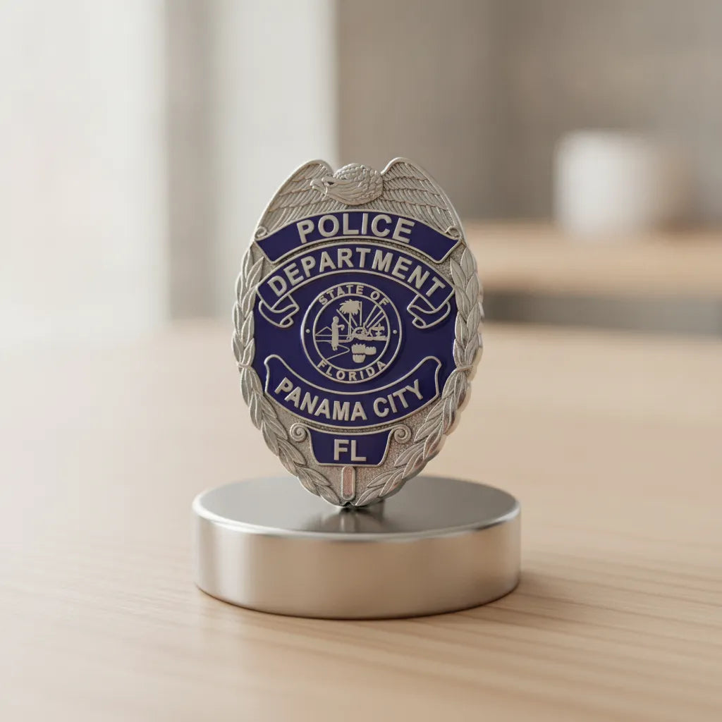 Panama City Police Department Badge SVG

Florida Law Enforcement Shield Vector

State of Florida Seal Engraving File

Eagle Topped Police Badge Sign CNC File

Panama City Cop Shield Vector for Lasers