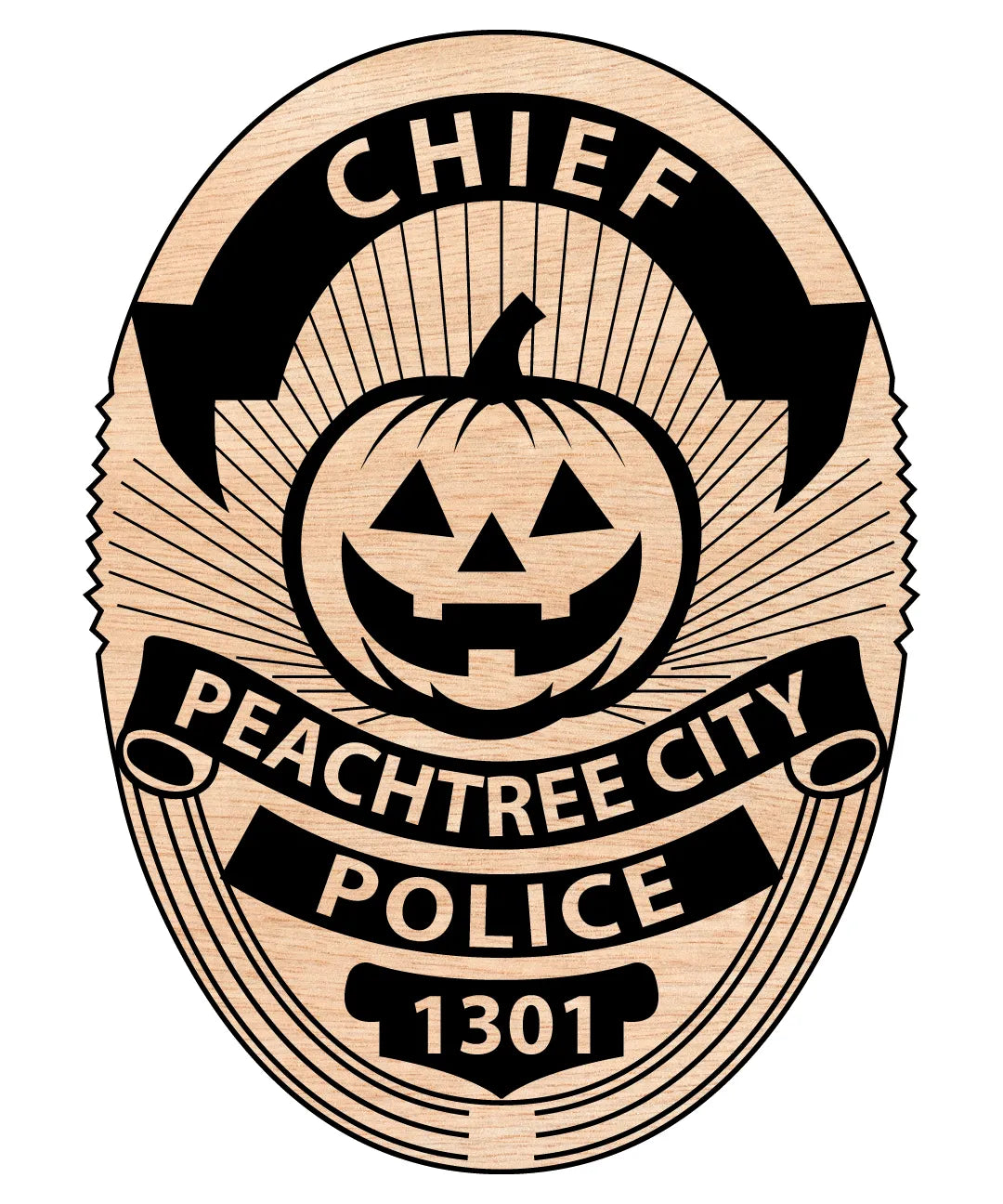 Peachtree City Police Chief Halloween Badge SVG Georgia Law Enforcement Vector