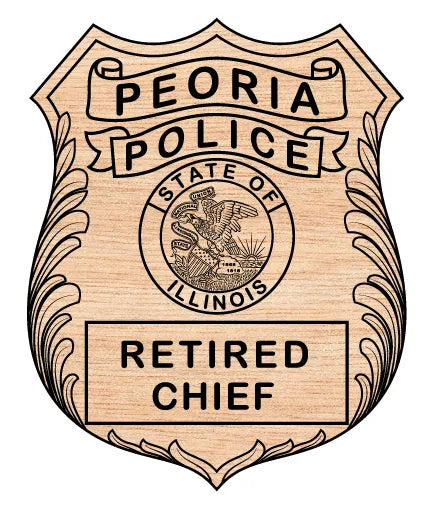 Peoria Police Retired Chief Badge SVG Illinois Law Enforcement Vector