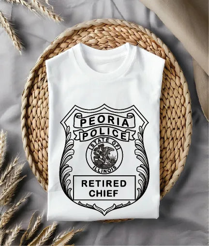 Peoria Police Retired Chief Badge SVG Illinois Law Enforcement Vector