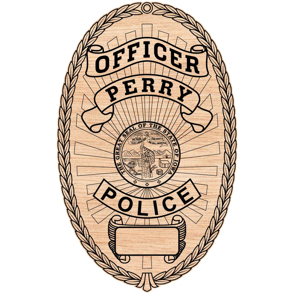 Perry Police Officer Badge SVG Iowa Law Enforcement Vector