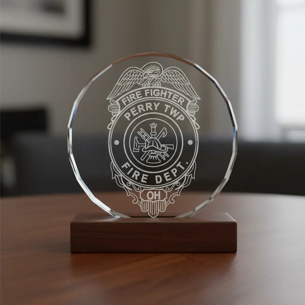 Perry TWP Firefighter Badge SVG

Ohio Fire Department Vector Design

Eagle Fire Badge Engraving File

Perry Township Fire Sign CNC File

Fire Scramble Vector for Laser Cutting