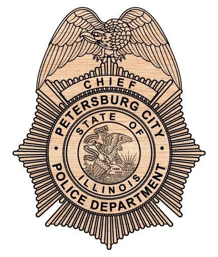 Petersburg City Police Chief Badge SVG Illinois Law Enforcement Vector