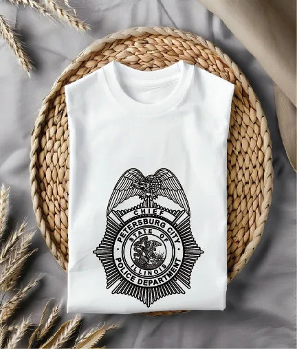 Petersburg City Police Chief Badge SVG Illinois Law Enforcement Vector