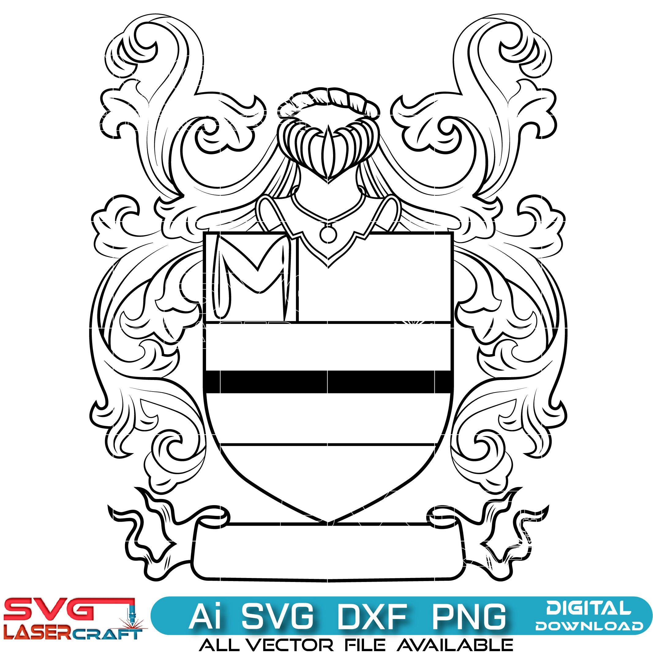 Family Crest & Coat of Arms Svg Vector Art-01