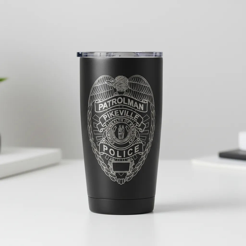 Pikeville Police Patrolman Badge SVG

Kentucky Law Enforcement Vector Design

Eagle Laurel Wreath Badge Engraving File

Pikeville KY Police Sign CNC File

Commonwealth of Kentucky Seal Vector for Lasers