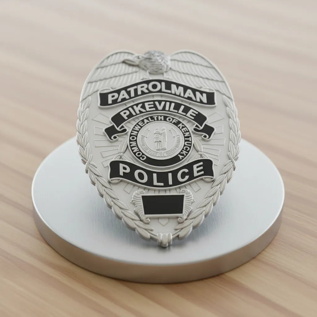 Pikeville Police Patrolman Badge SVG

Kentucky Law Enforcement Vector Design

Eagle Laurel Wreath Badge Engraving File

Pikeville KY Police Sign CNC File

Commonwealth of Kentucky Seal Vector for Lasers