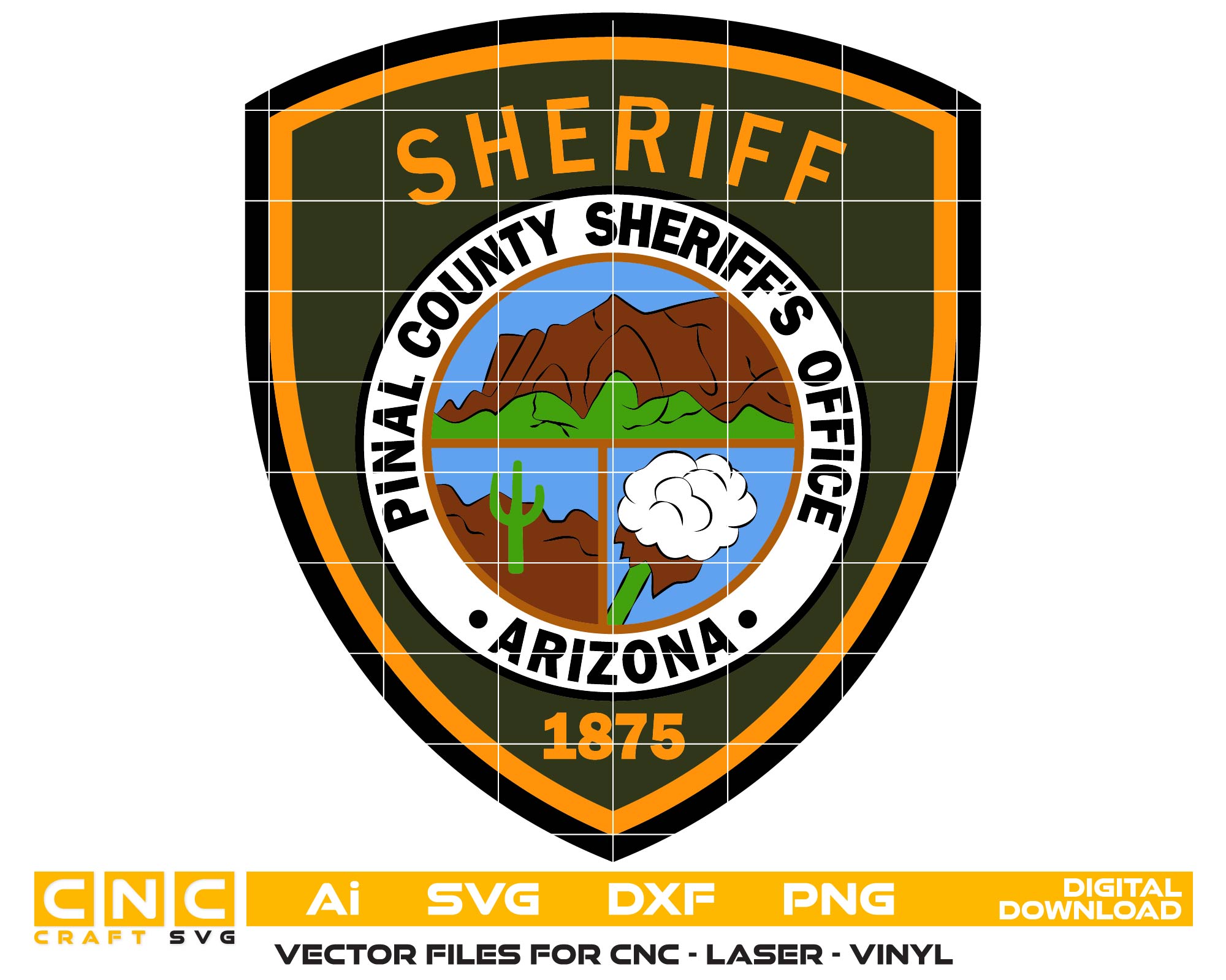 Pinal County Arizona Sheriff Color Badge SVG

Arizona State Full Color Shield Vector Design

Pinal County AZ SO Color Emblem for Printing
