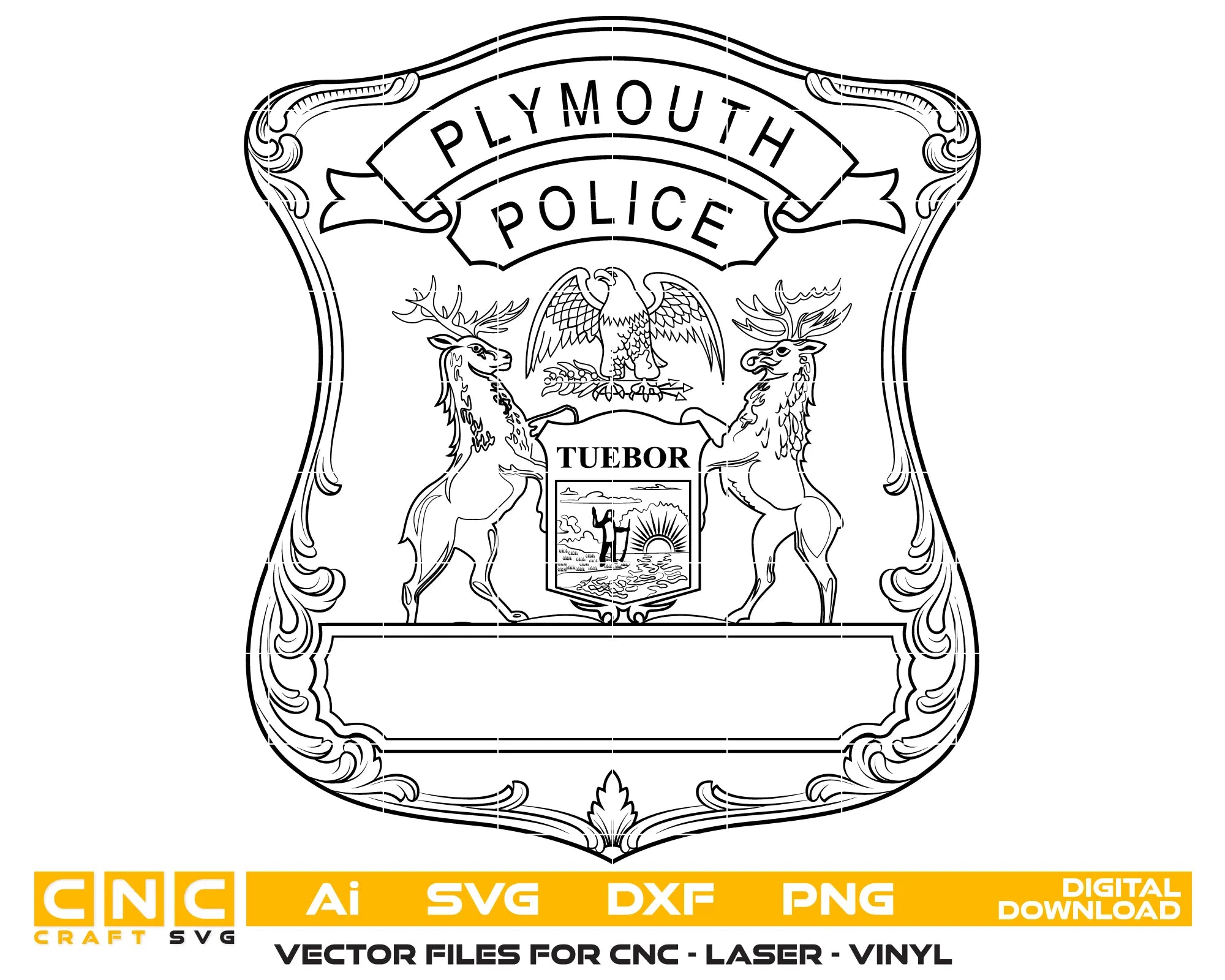 Plymouth Police Department Badge SVG Michigan Law Enforcement Vector