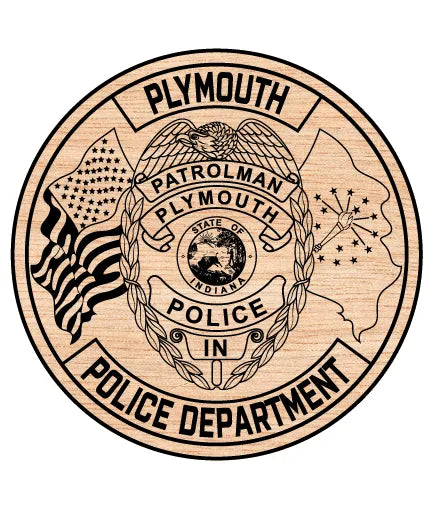 Plymouth Police Patrolman Badge SVG Indiana Law Enforcement Vector