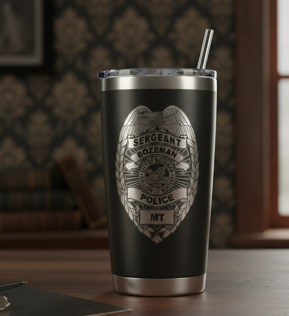 Bozeman Police Sergeant Badge SVG

Montana Law Enforcement Vector Design

City of Bozeman Gallatin County Emblem

Sergeant Rank Shield for Engraving

Police Eagle Badge CNC File