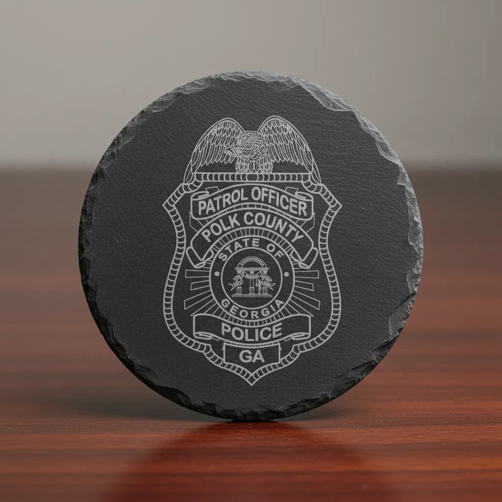 Polk County Police Patrol Officer Badge SVG

Georgia Law Enforcement Vector Design

Eagle Police Badge Engraving File

Polk County Police Sign CNC File

State of Georgia Seal Badge Vector for Laser Cutting