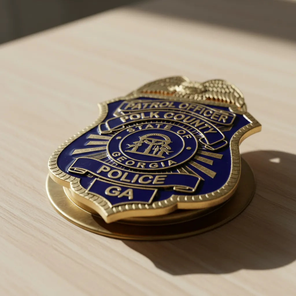 Polk County Police Patrol Officer Badge SVG

Georgia Law Enforcement Vector Design

Eagle Police Badge Engraving File

Polk County Police Sign CNC File

State of Georgia Seal Badge Vector for Laser Cutting