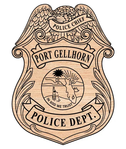 Port Gellhorn Police Chief Badge Florida SVG Law Enforcement Vector