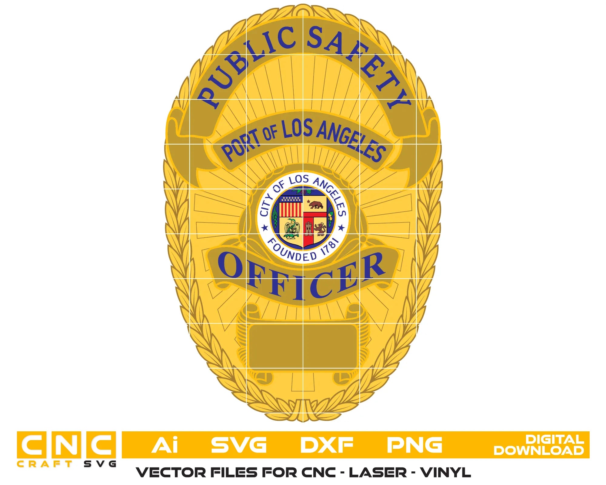 Port of Los Angeles Public Safety Officer Badge SVG Color file