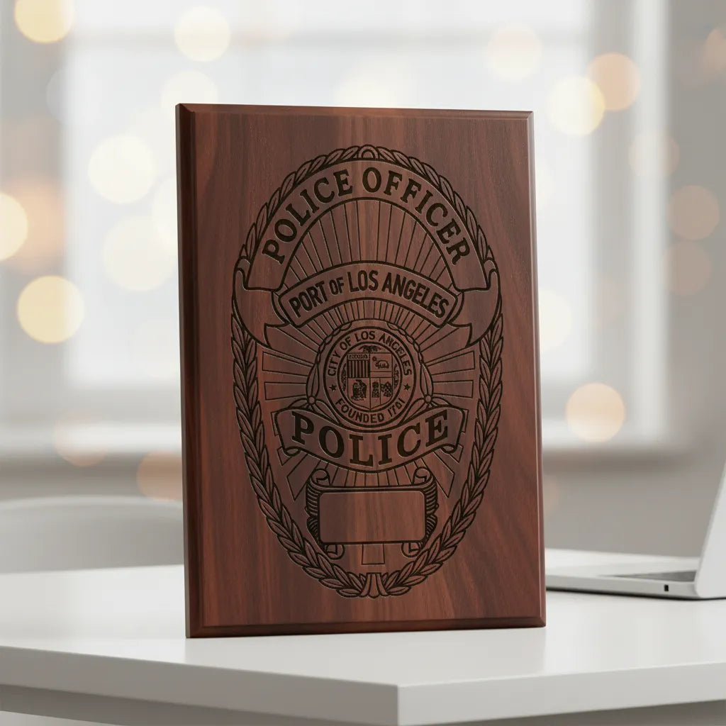 Port of Los Angeles Police Officer Badge SVG

California Law Enforcement Vector Design

Oval Port Police Badge Engraving File

Port of LA Police Sign CNC File

City of Los Angeles Seal Vector for Laser Cutting