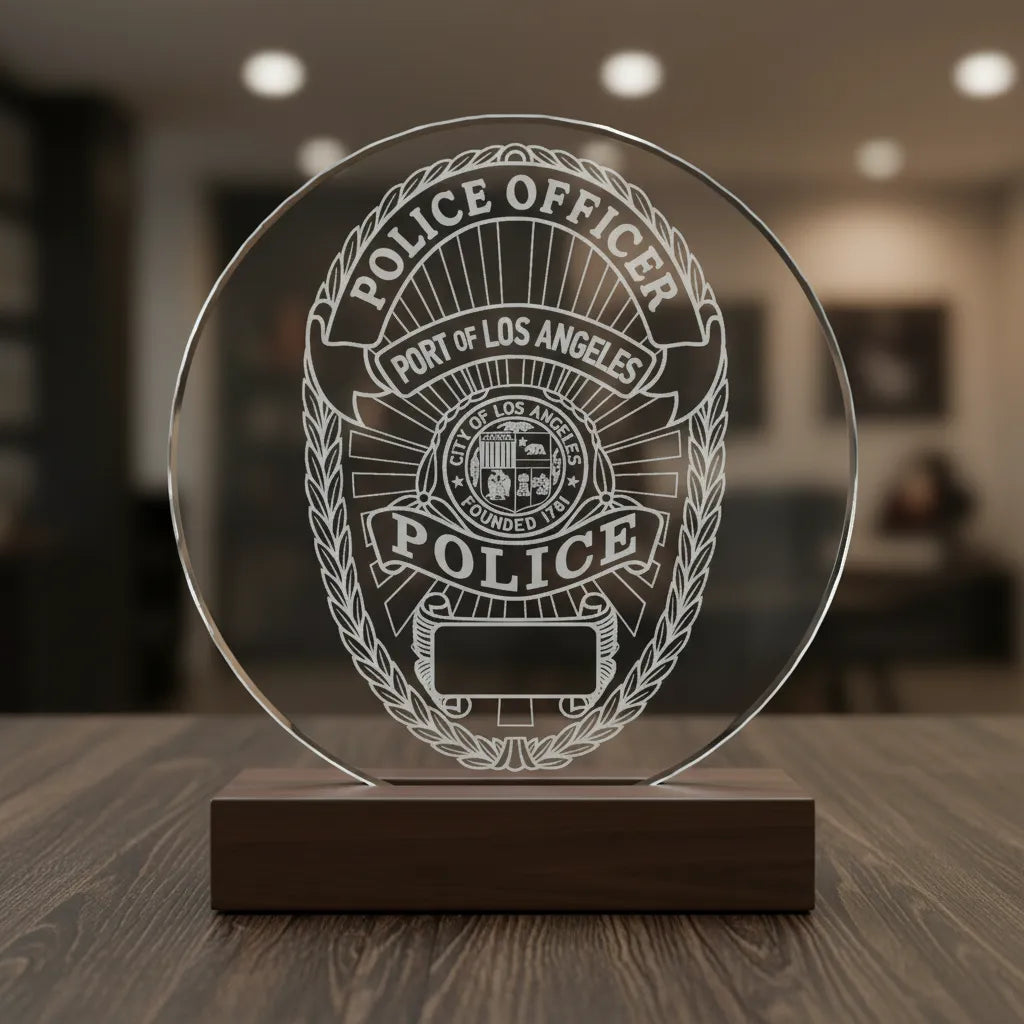 Port of Los Angeles Police Officer Badge SVG

California Law Enforcement Vector Design

Oval Port Police Badge Engraving File

Port of LA Police Sign CNC File

City of Los Angeles Seal Vector for Laser Cutting