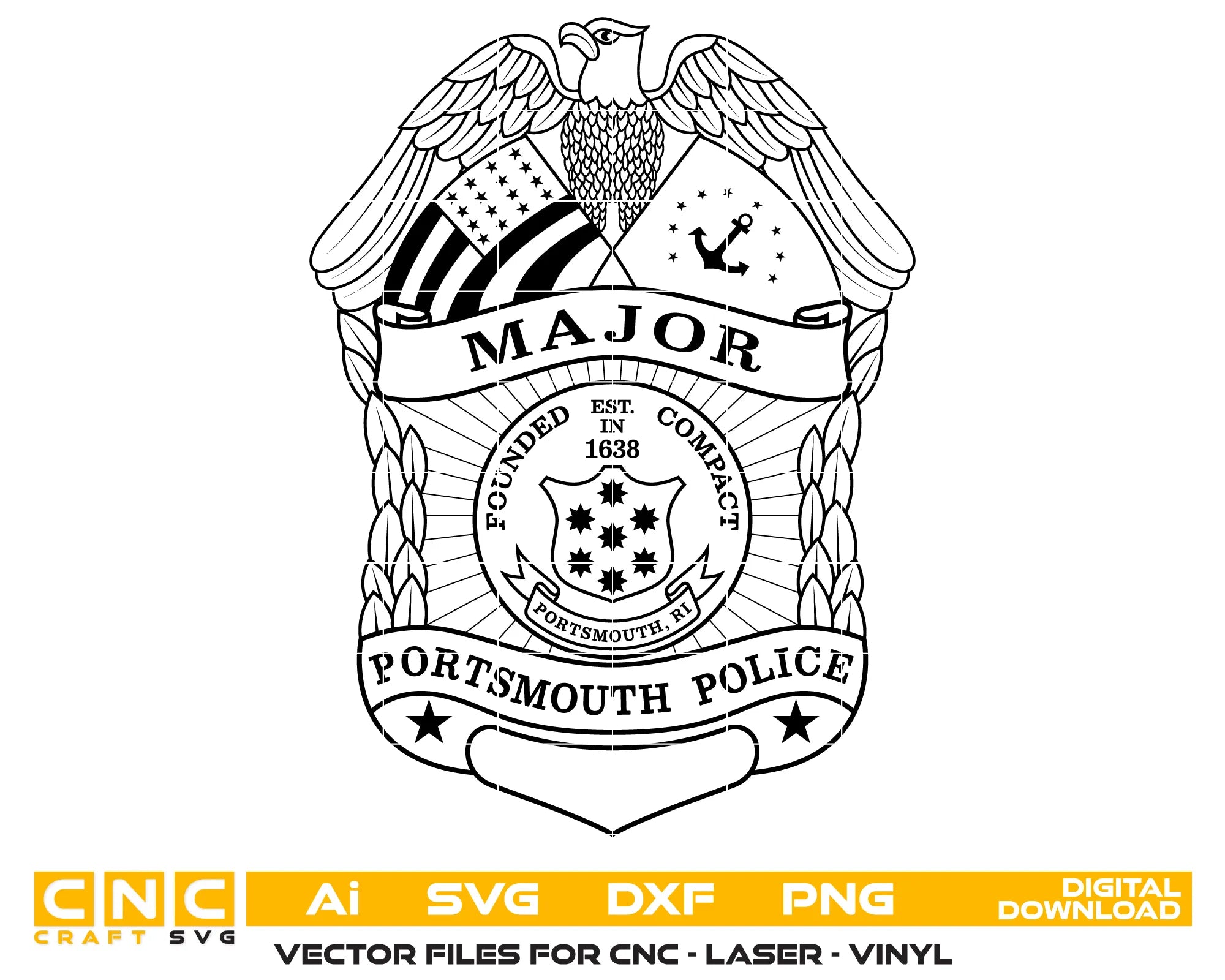 Portsmouth Police Major Badge SVG