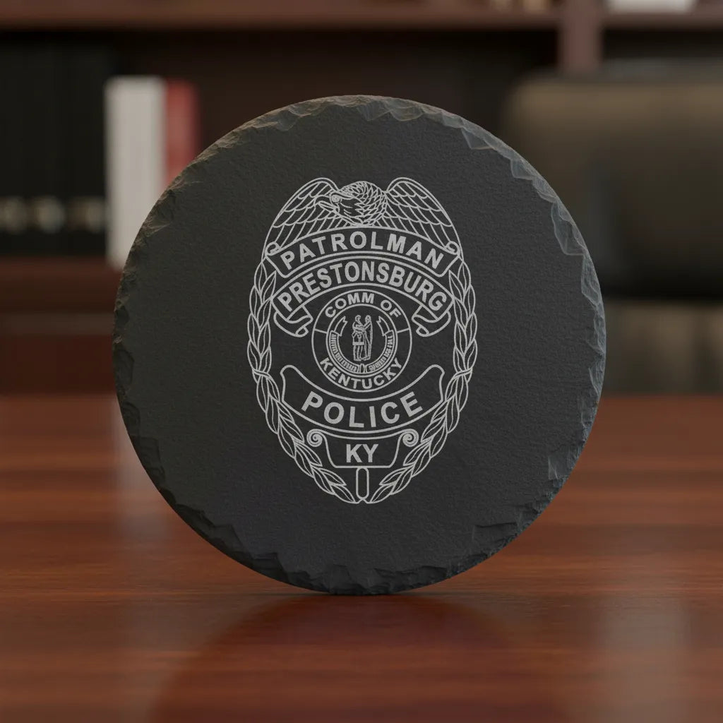Prestonsburg Patrolman Police Badge SVG

Kentucky Law Enforcement Vector Design

Eagle Laurel Wreath Badge Engraving File

Prestonsburg KY Police Sign CNC File

Commonwealth of Kentucky Seal Vector for Lasers