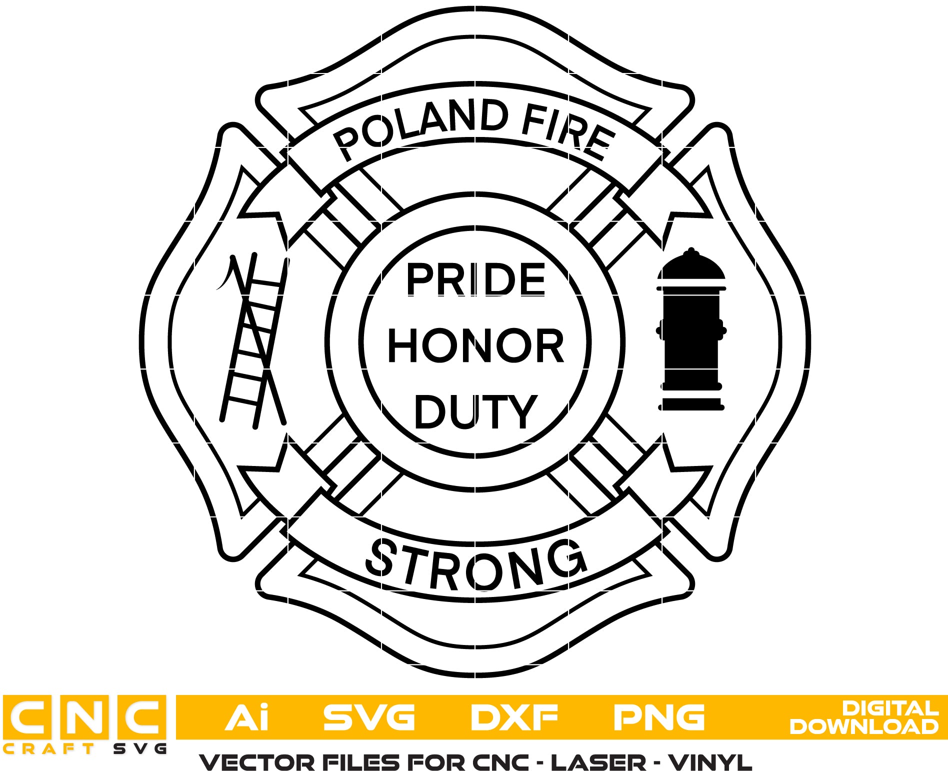 Pride Honor Duty Poland Strong Fire Badge SVG

Polish Heritage Firefighter Vector Design

Maltese Cross Fire Badge Engraving File

Poland Strong Firefighter Sign CNC File

Pride Honor Duty Vector for Laser Cutting