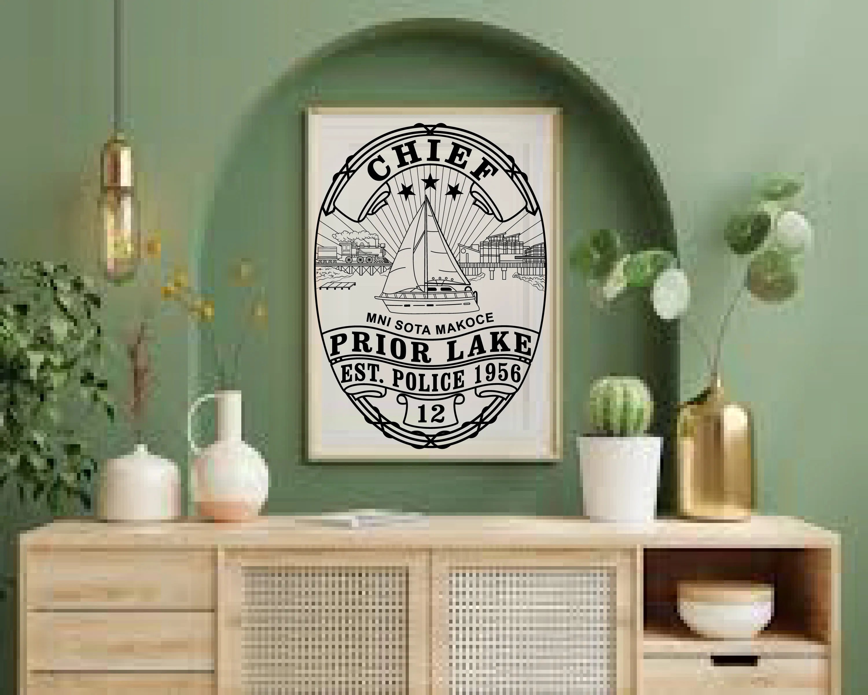 Prior Lake Police Chief Badge SVG Minnesota Law Enforcement Vector