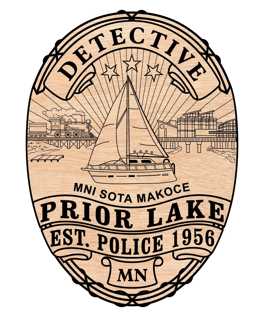 Prior Lake Police Detective Badge SVG Minnesota Law Enforcement Vector