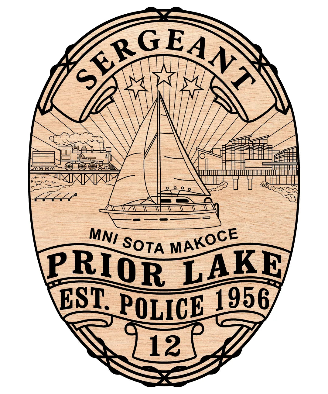 Prior Lake Police Sergeant Badge SVG Minnesota Law Enforcement Vector