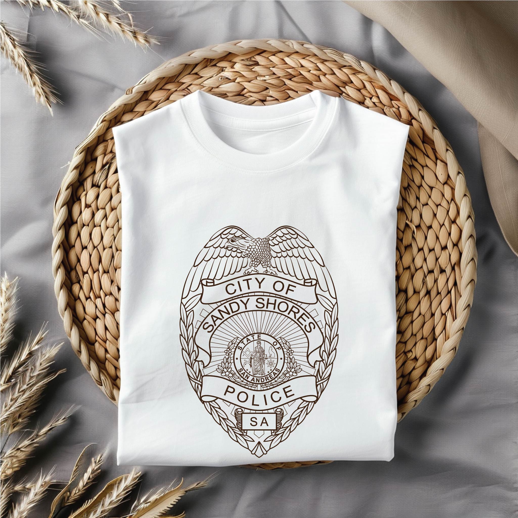 City of Sandy Shores Police Badge SVG for CNC

Sandy Shores PD Shield Vector for Laser Engraving

City of Sandy Shores Police Emblem for Wood Carving

Professional Sandy Shores Law Enforcement Badge Design

Sandy Shores Police SVG Logo for CNC Router Projects