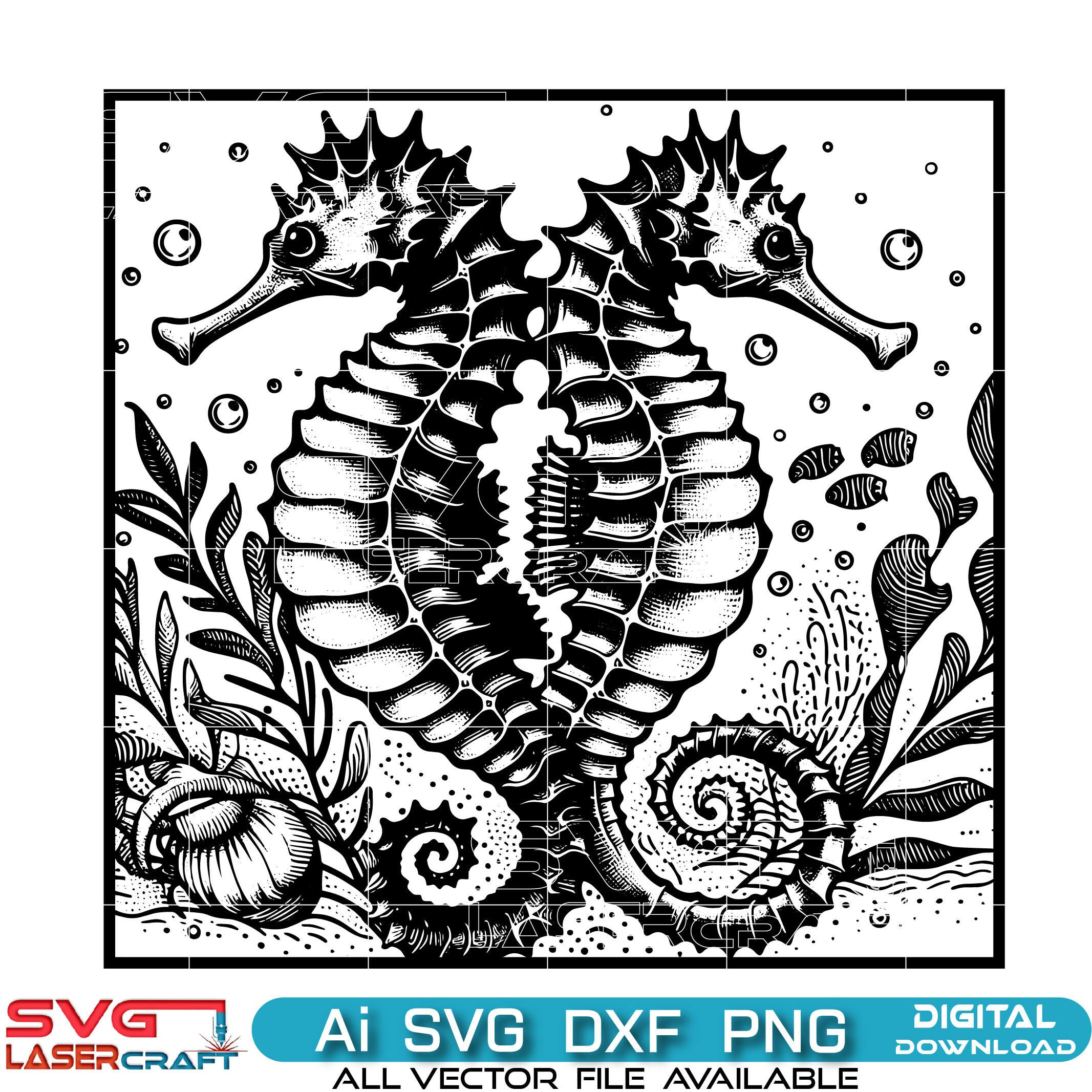 Sea Horse SVG Vector Art