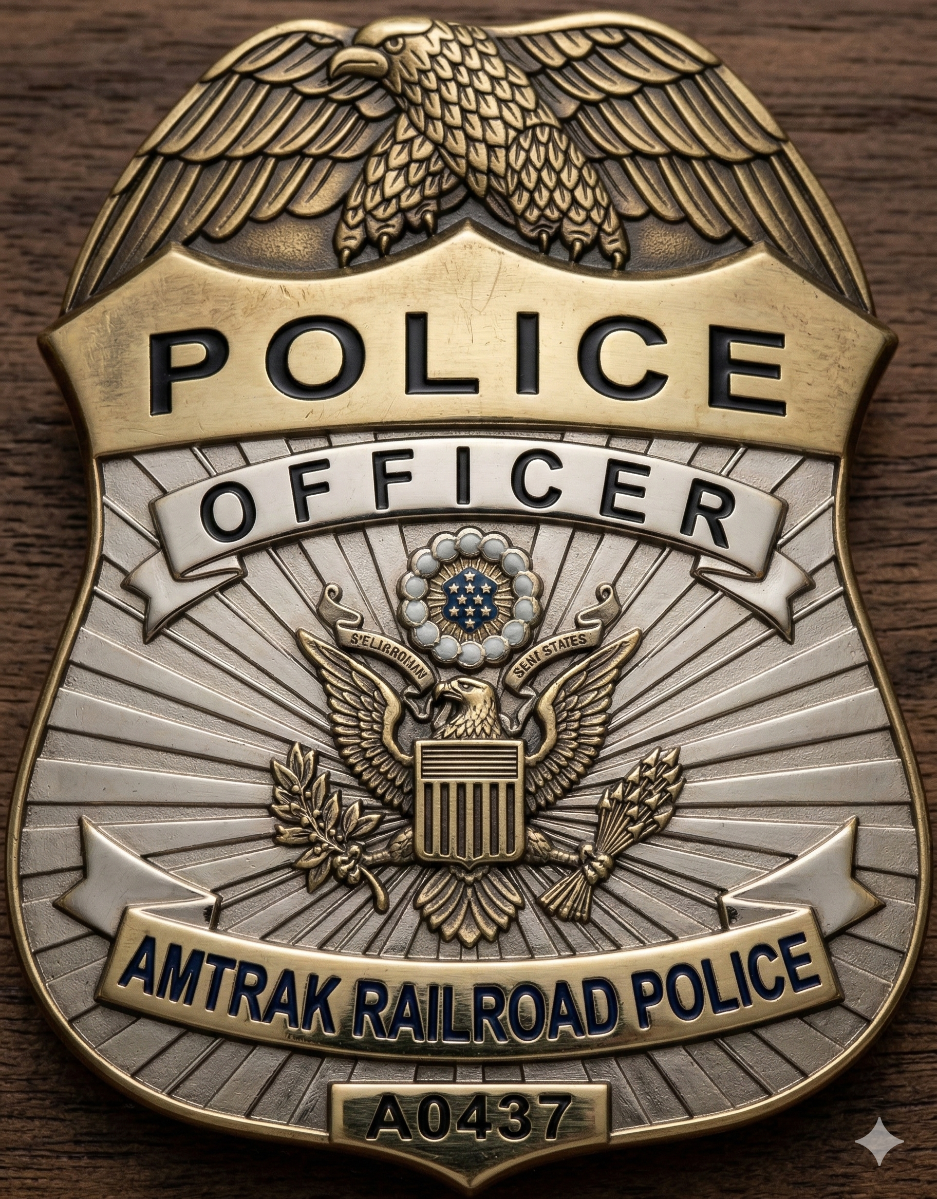 Amtrak Railroad Police Badge SVG

Railway Law Enforcement Vector Design

Great Seal of the US Police Emblem

Railroad Police Shield Engraving File

Amtrak Officer Sign CNC Router File