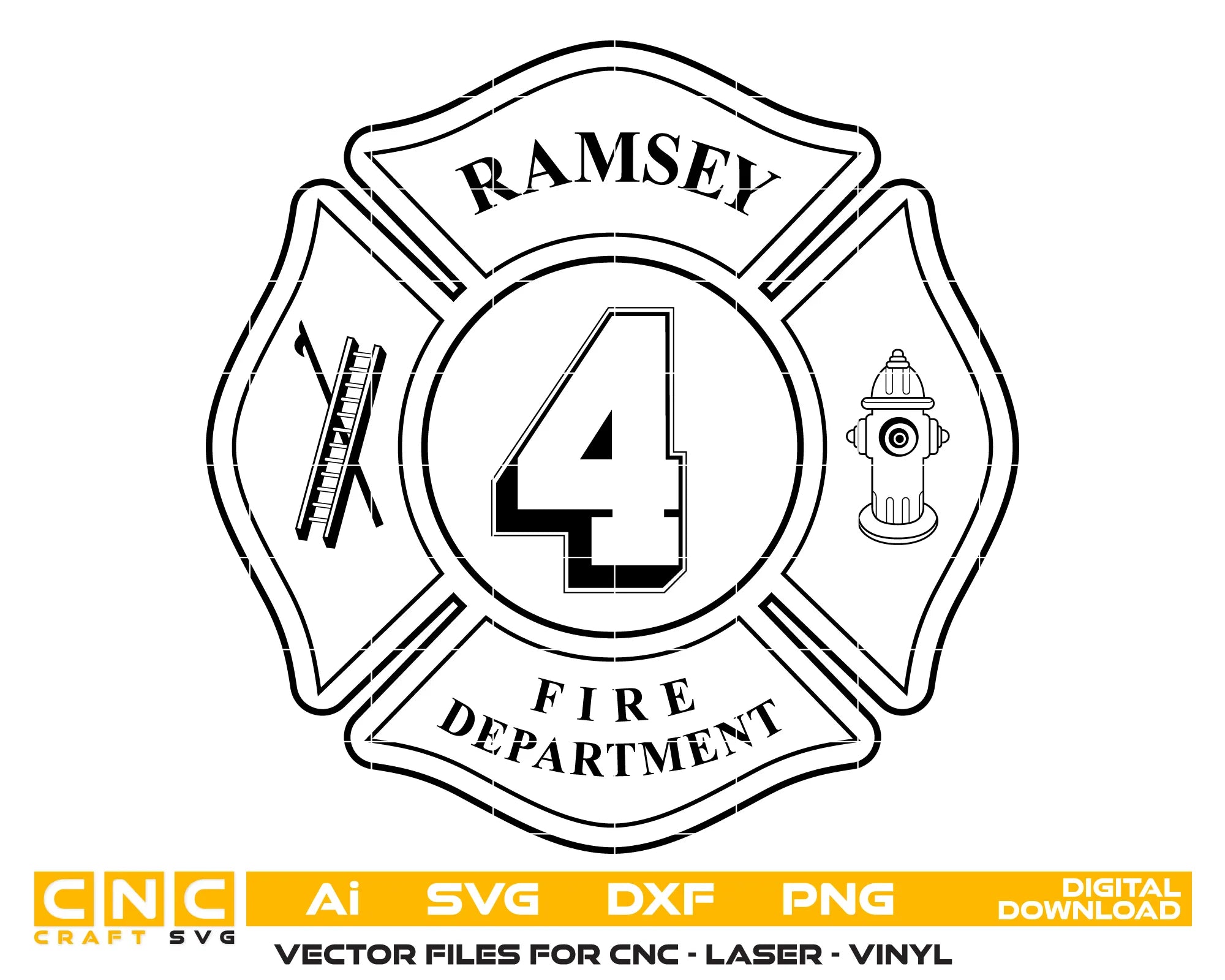 Ramsey Fire Department Patch SVG Firefighter Vector