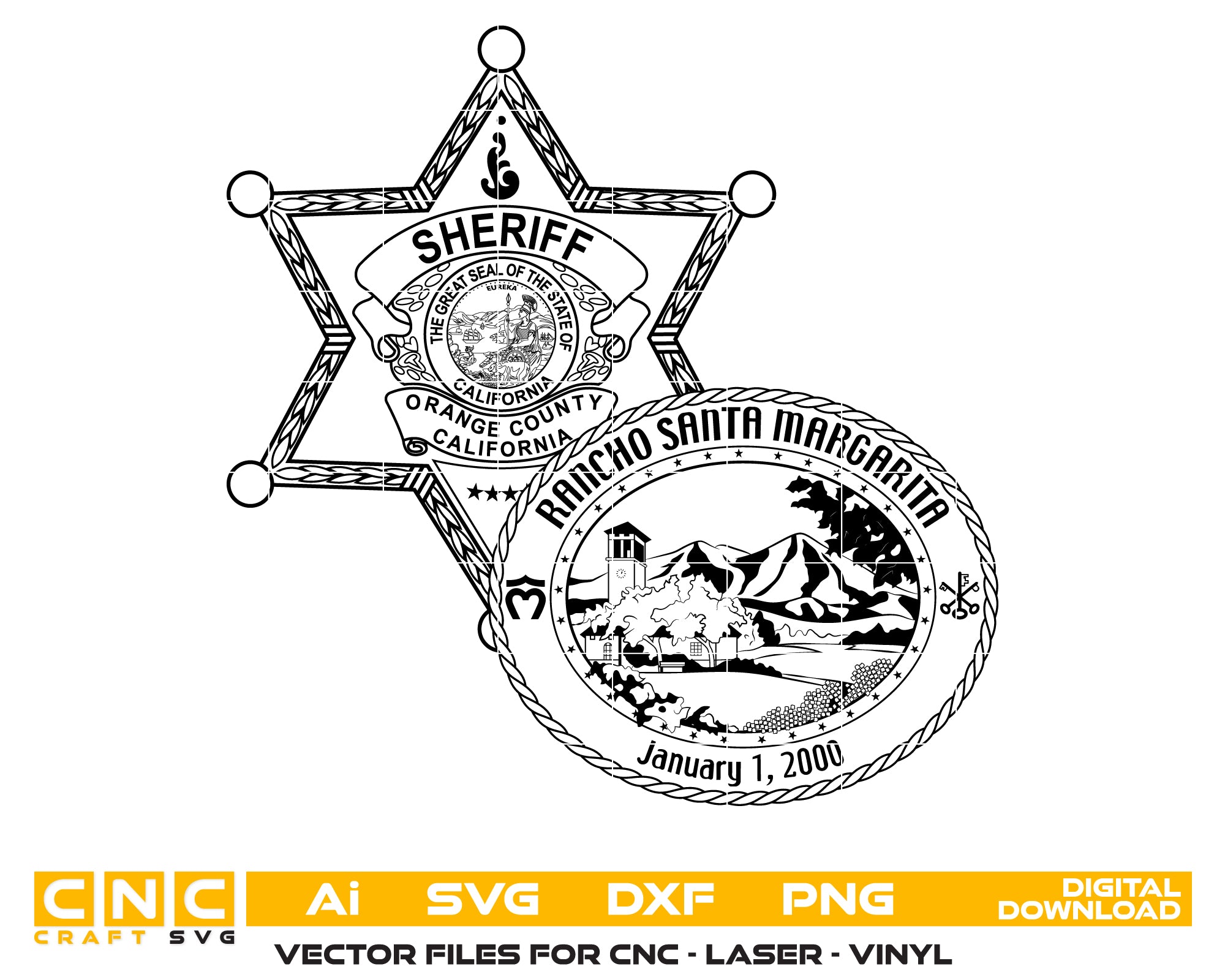 Rancho Santa Margarita Sheriff Badge SVG
Orange County Sheriff Badge Vector
Law Enforcement Badge Rancho Santa Margarita
California Sheriff Badge SVG
Orange County Sheriff Emblem
