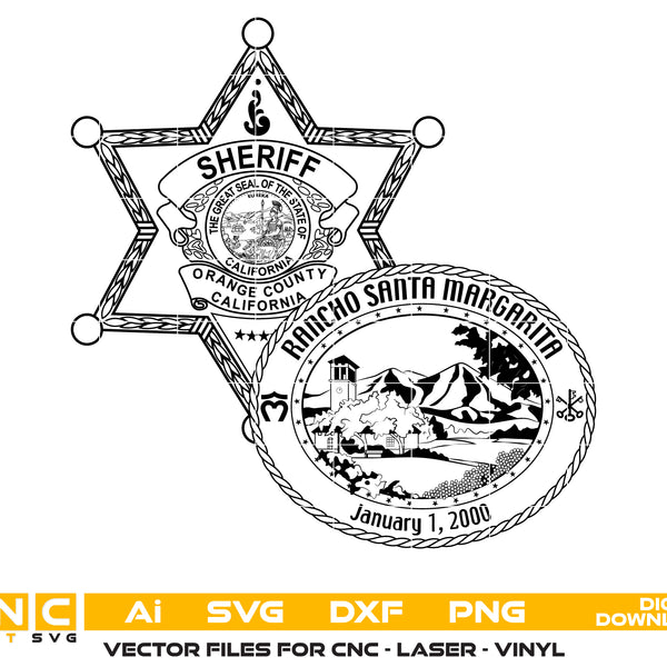 Rancho Santa Margarita Sheriff Badge SVG, Orange County CA