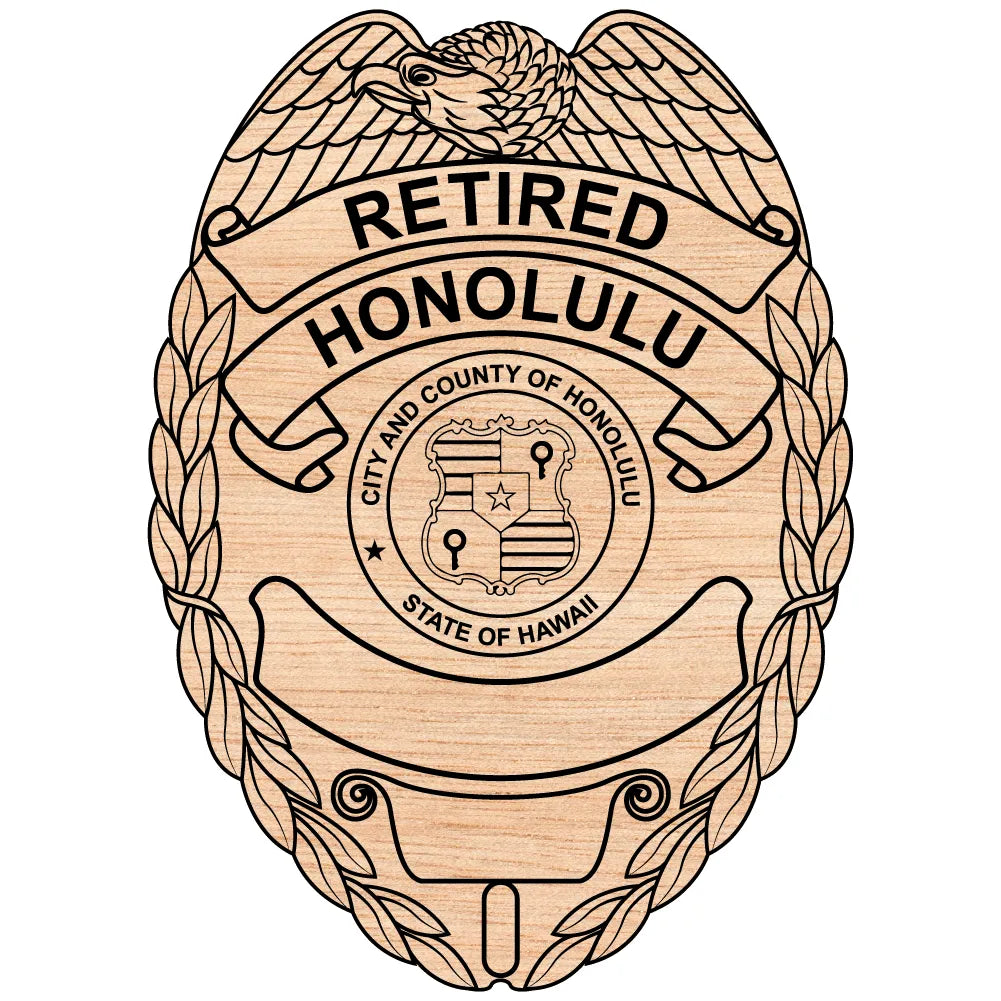 Retired Honolulu Police Officer Badge SVG Hawaii Law Enforcement Vector