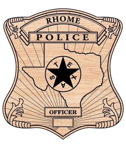 Rhome Police Officer Badge SVG Texas Law Enforcement Vector