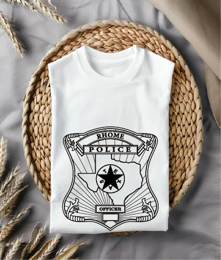 Rhome Police Officer Badge SVG Texas Law Enforcement Vector