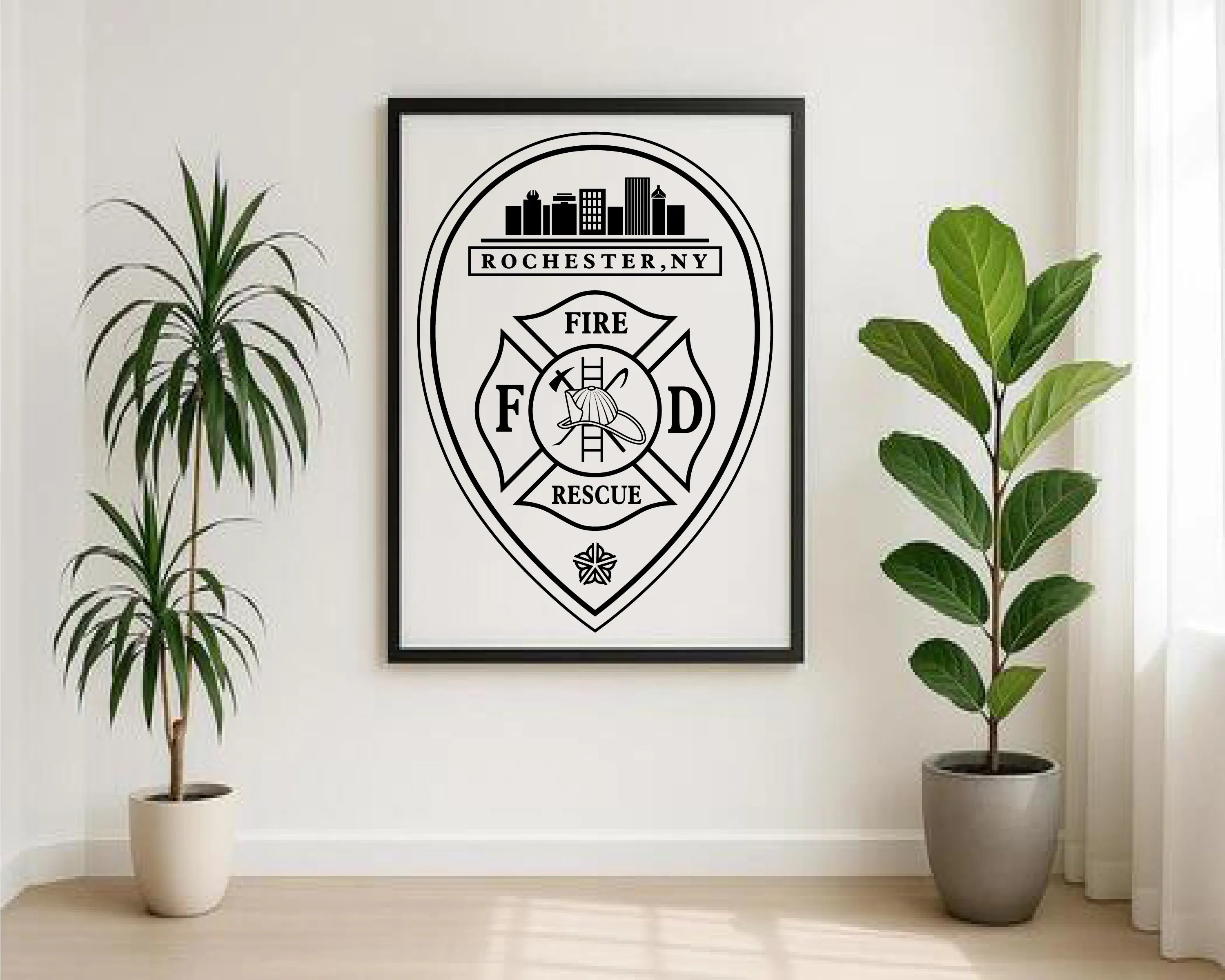 Rochester Fire Department Patch New York SVG New York Firefighter Vector