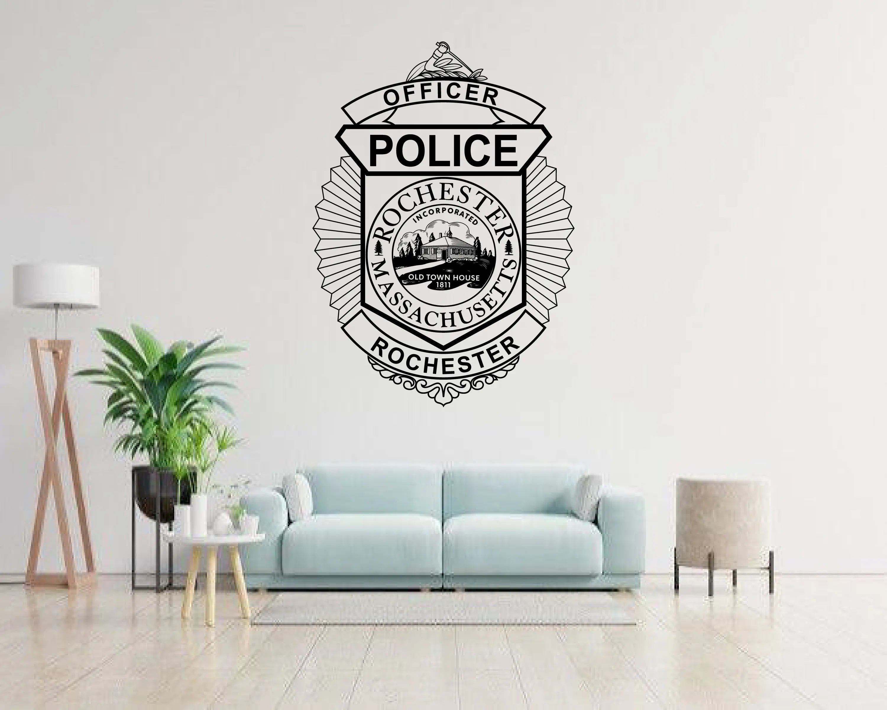 Rochester Police Officer Badge Massachusetts SVG Massachusetts Law Enforcement Vector