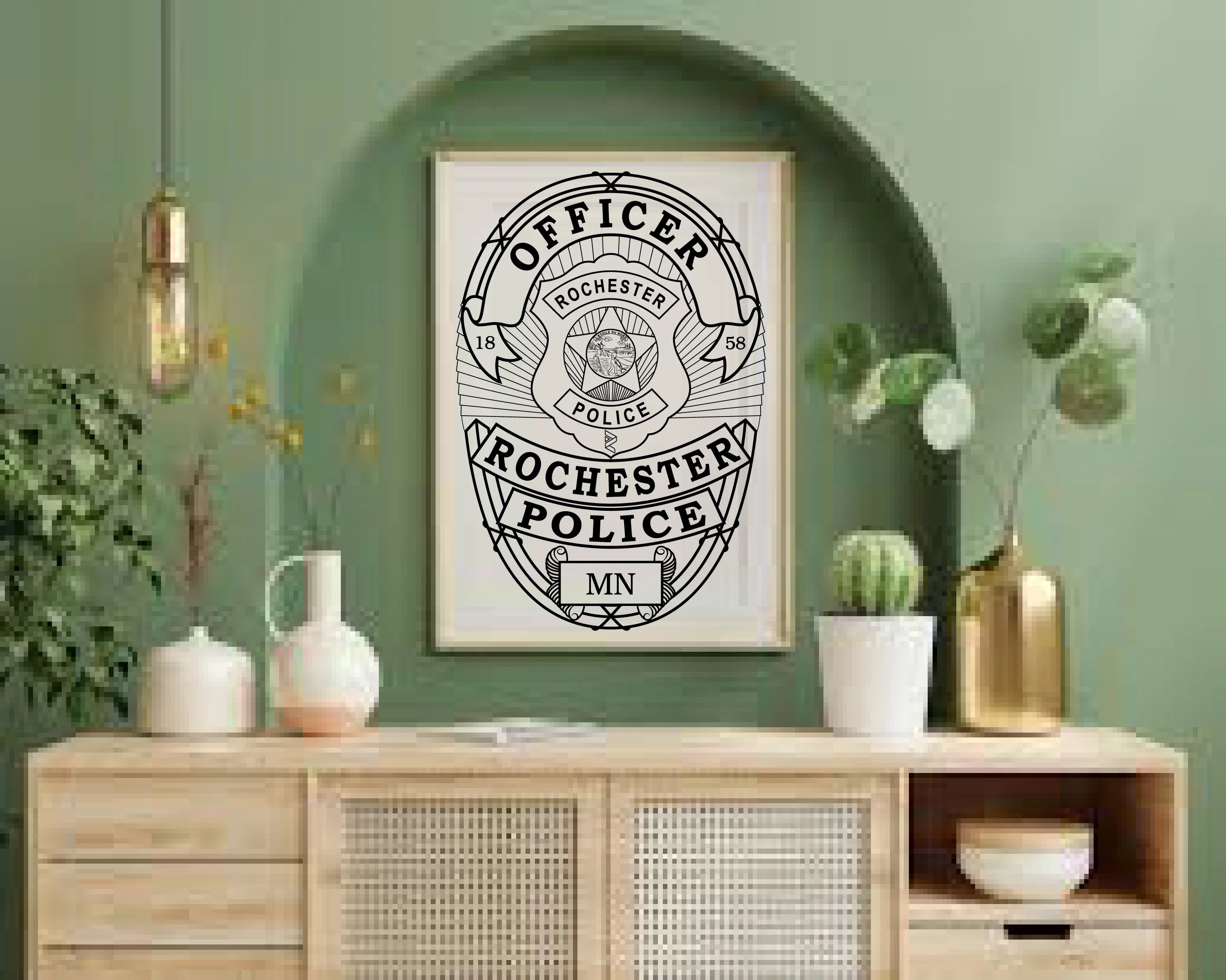 Rochester Police Officer Badge Minnesota SVG Minnesota Law Enforcement Vector