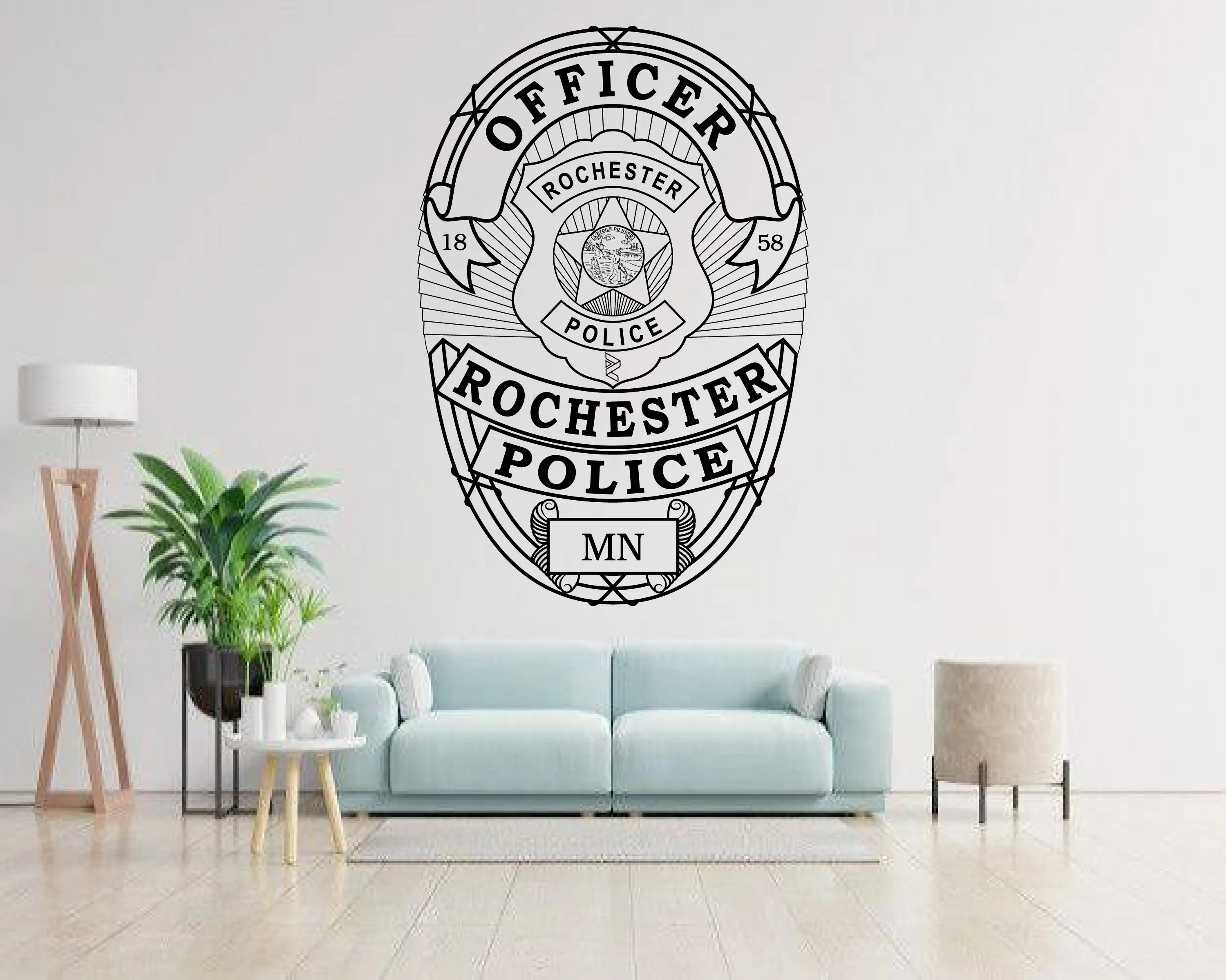 Rochester Police Officer Badge Minnesota SVG Minnesota Law Enforcement Vector