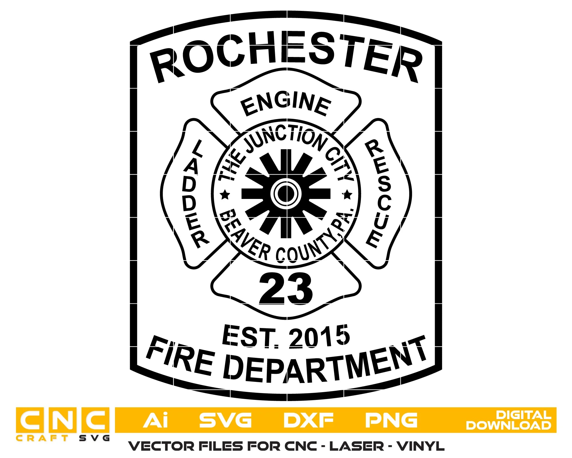 Rochester Township Fire Department Logo SVG Pennsylvania Firefighter Vector