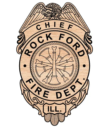 Rockford Fire Department Chief Badge SVG Illinois Firefighter Vector