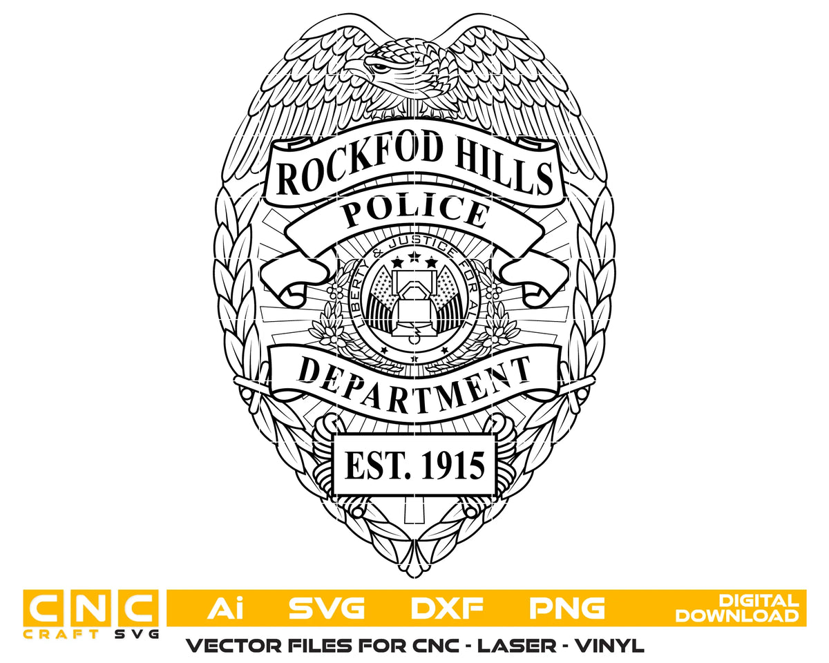 Rockford Hills Police Department Badge SVG Law Enforcement Vector