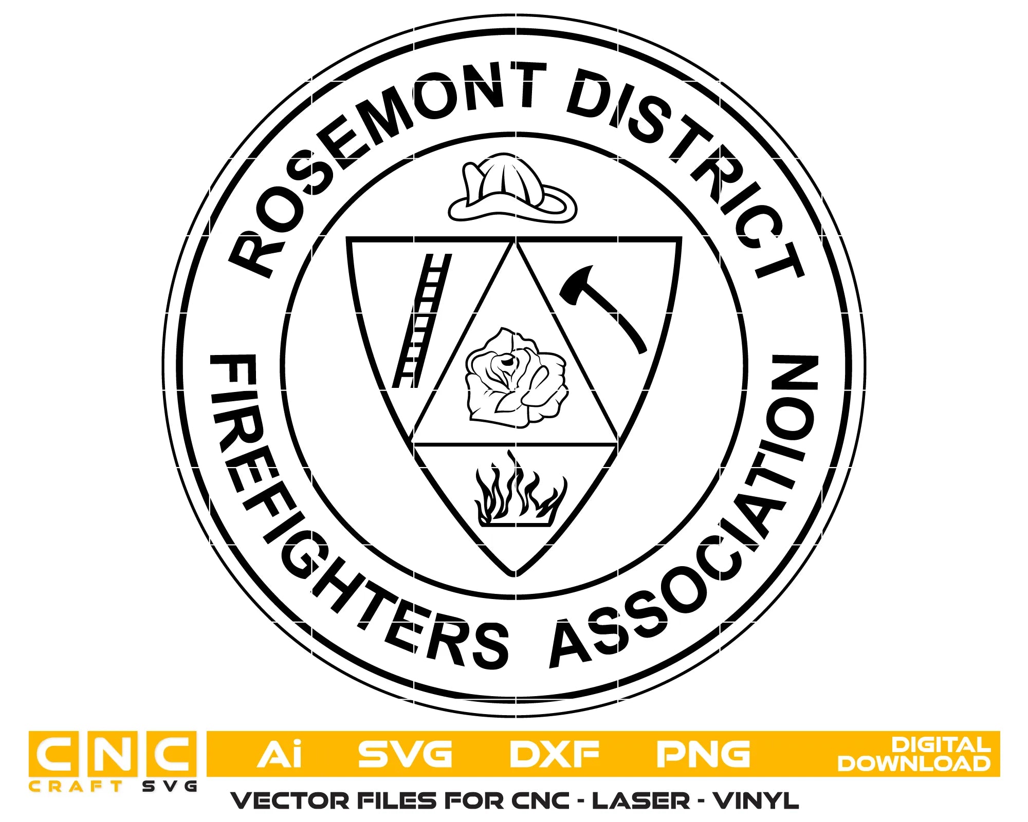 Rosemont District Firefighters Association Logo SVG Ontario Firefighter Vector